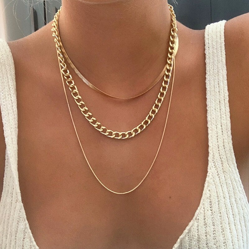 Fashion Mutlti-layer Necklace For Women Choker Chains Coin Pendant Necklaces Luxury Jewelry