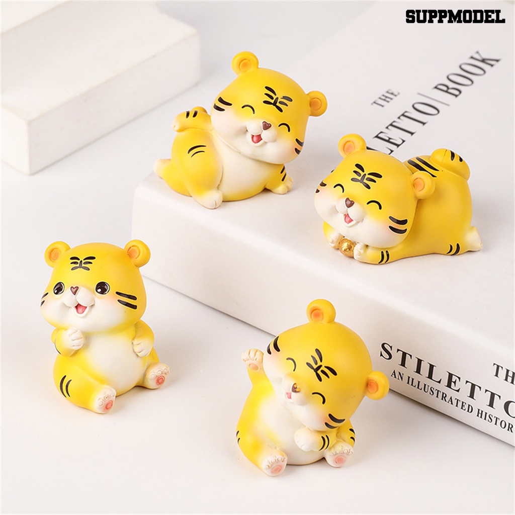 Miniatur Kartun Harimau Bahan Resin Untuk Mobil