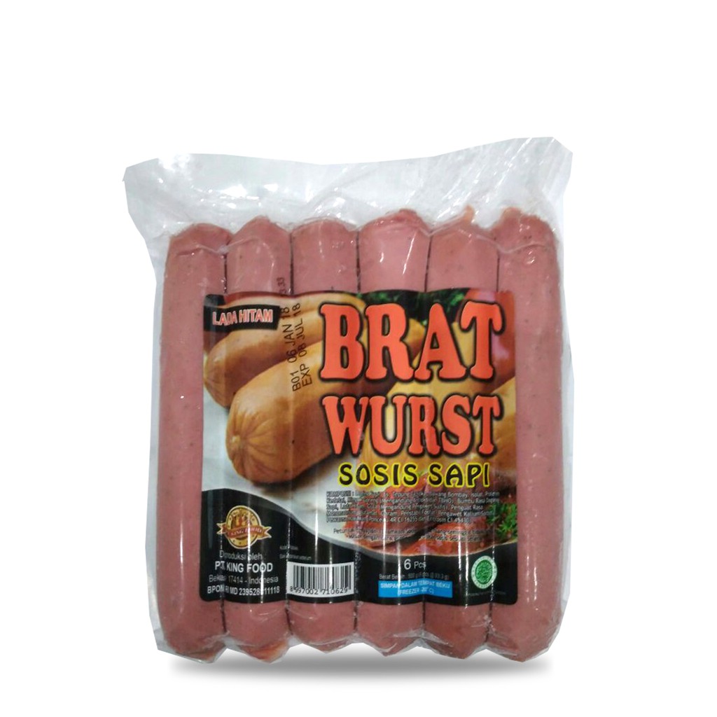 

king food bratwurst lada hitam 500gr / isi 6