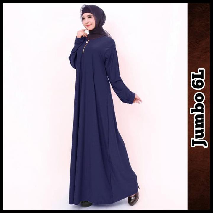 Gamis Polos Jumbo Jersey Gamis 6L 9860 - Biru Bca