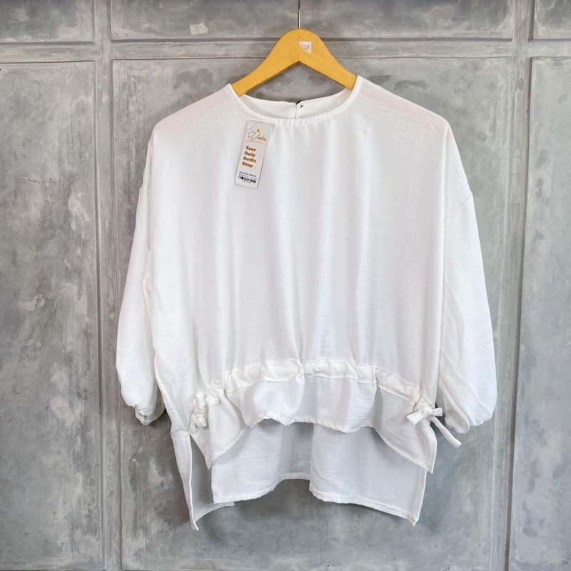 Blouse Jennie Blous Serut Wanita Bahan Crinkle Blouse Wanita