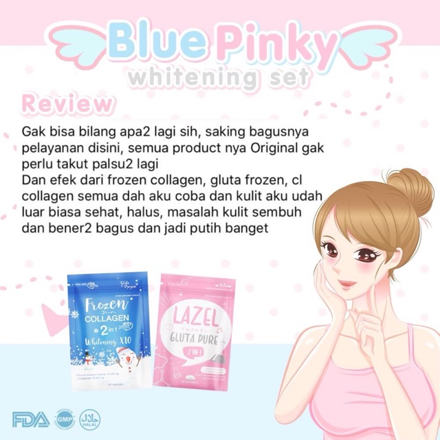 Bluepinky Whitening Set ( Lazel Pure + Frozen Collagen )