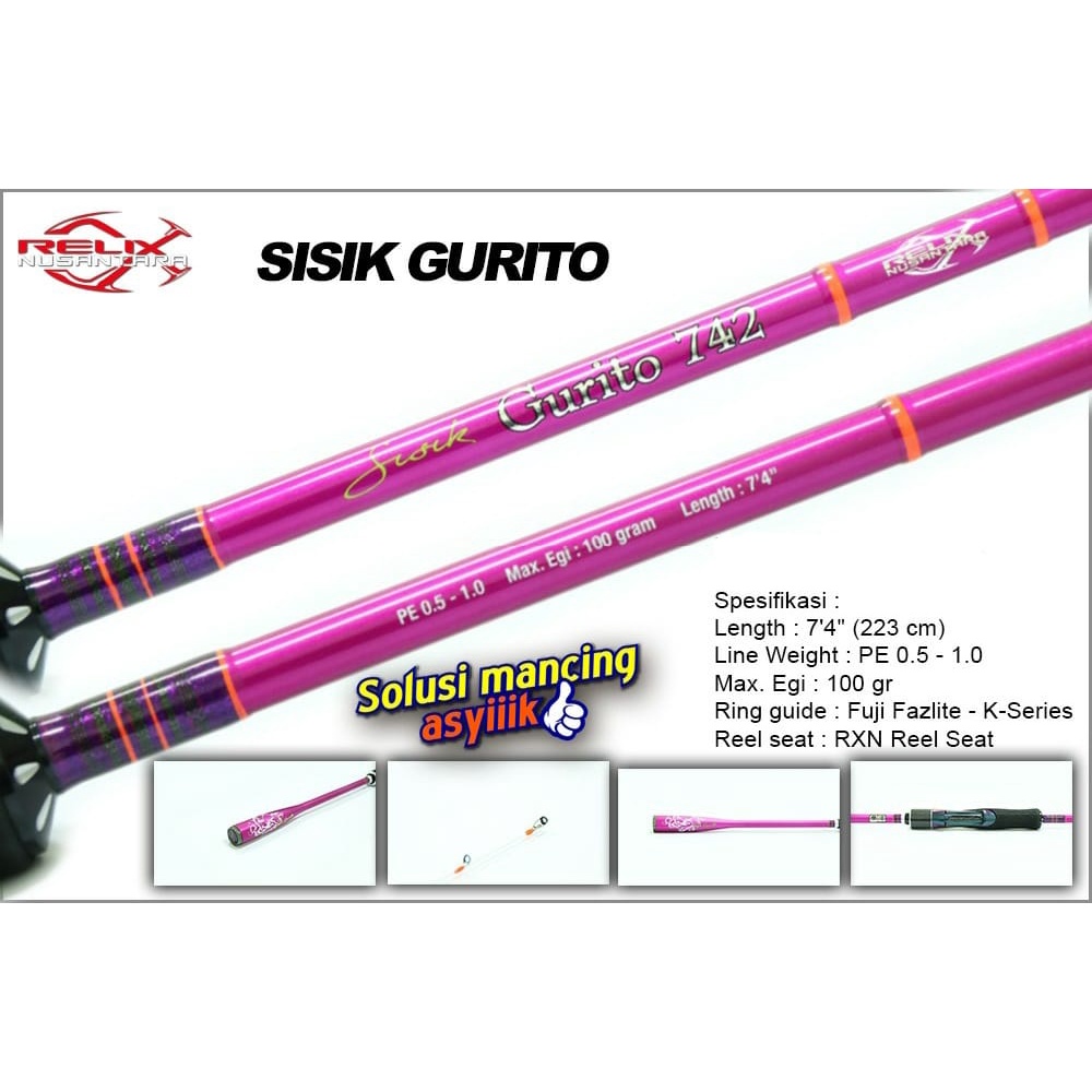 Rod RELIX NUSANTARA SISIK GURITO 742 / 223cm (Line Test PE.0.5-1.0)