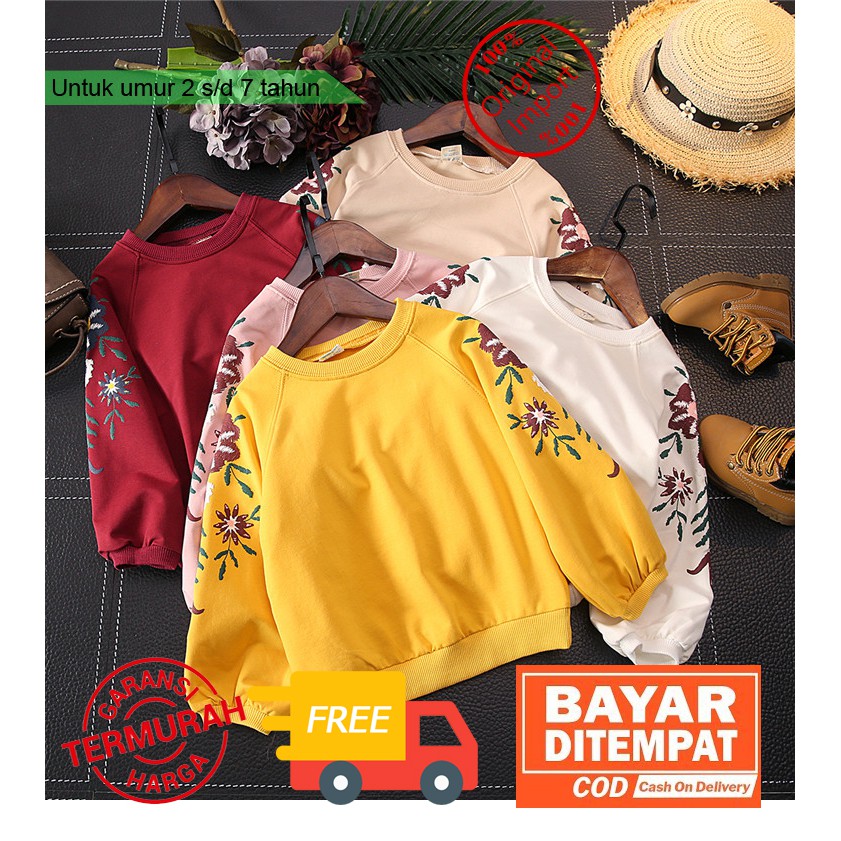 CHICLE BAJU  ANAK  PEREMPUAN IMPORT  LENGAN PANJANG MOTIF 