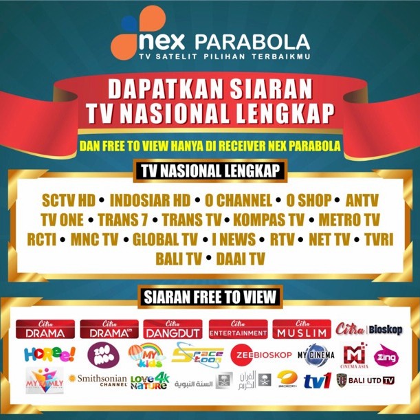 Receiver Nex Parabola Merah Liga Champion SCTV Indosiar C Band Ku Band