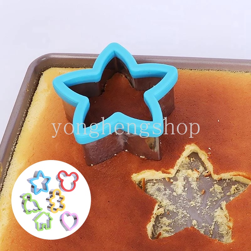 Cetakan Pemotong Sandwich Bentuk Kartun Dinosaurus Bintang Hati Bahan Stainless Steel Untuk Anak