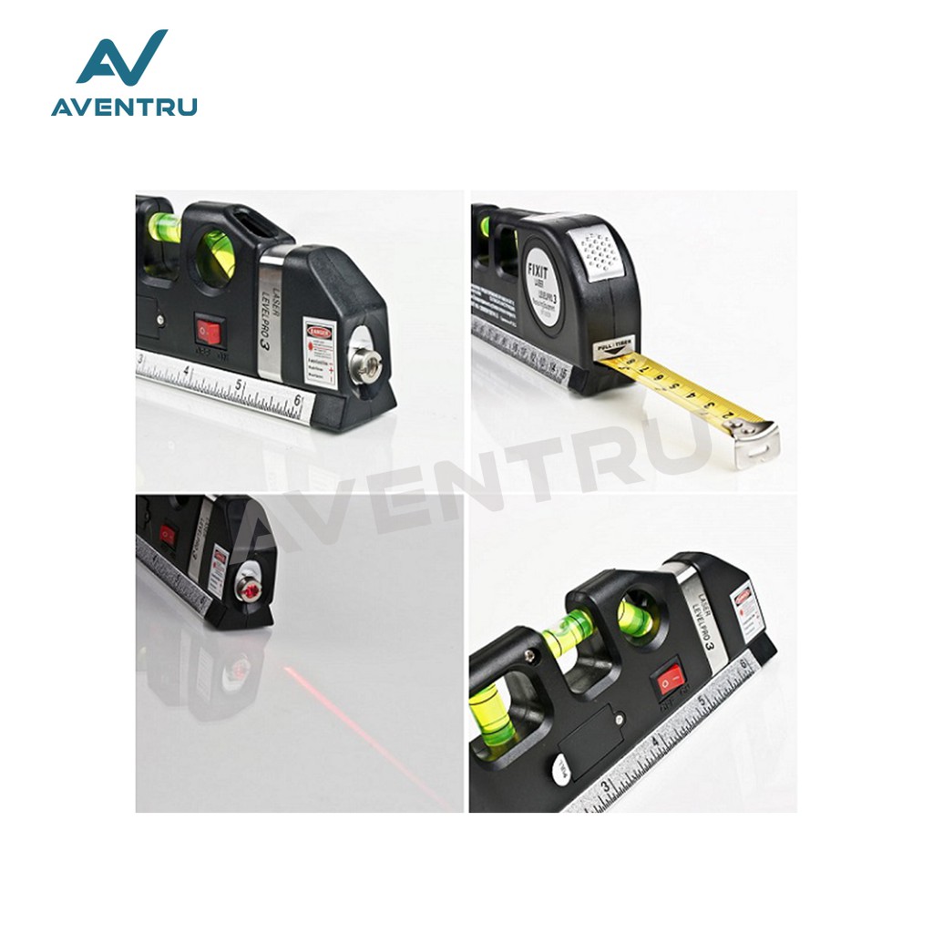 Fixit Level Pro3/Levelpro3 Penggaris Kombinasi Waterpass Meteran Laser