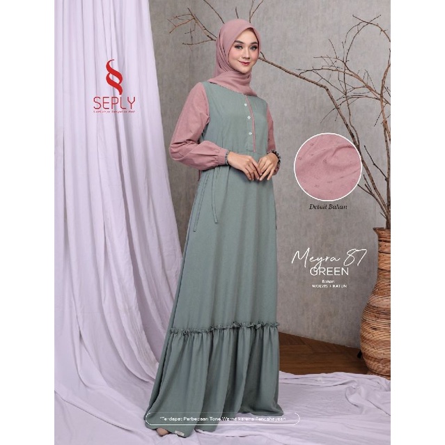 [READY] SEPLY GAMIS MEYRA 87 NAVY GREEN BROWN