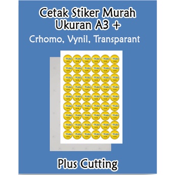 

Stiker, cetak stiker, A3, kromo, vinyl, cutting, stiker murah