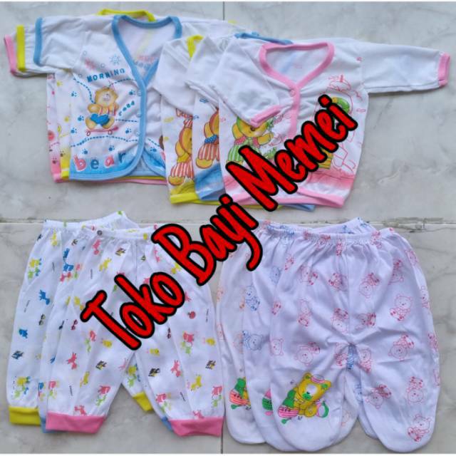 Paket baju bayi dan celana bayi MINI 2 isi 12 pcs bahan katun