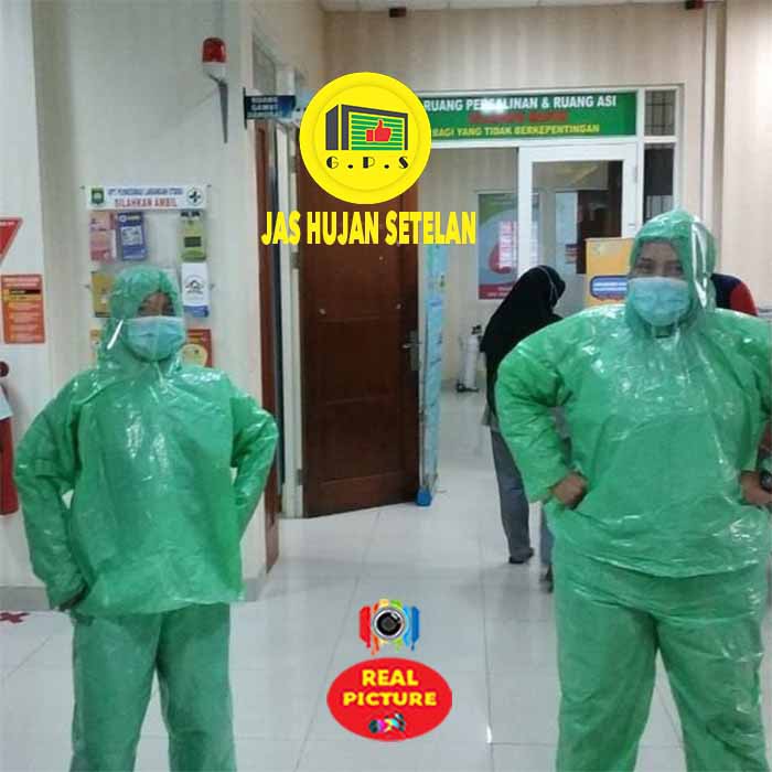 Jas Hujan Plastik LDPE jaket Celana Setelan Bambu Tebal Murah