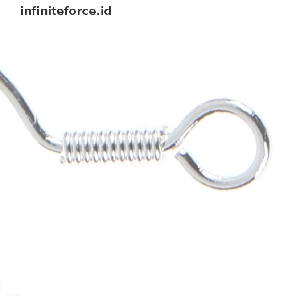 (Infiniteforce.Id) 50pcs / set Anting Kait Gantung Sterling Silver 925 Desain Bola Untuk Wanita