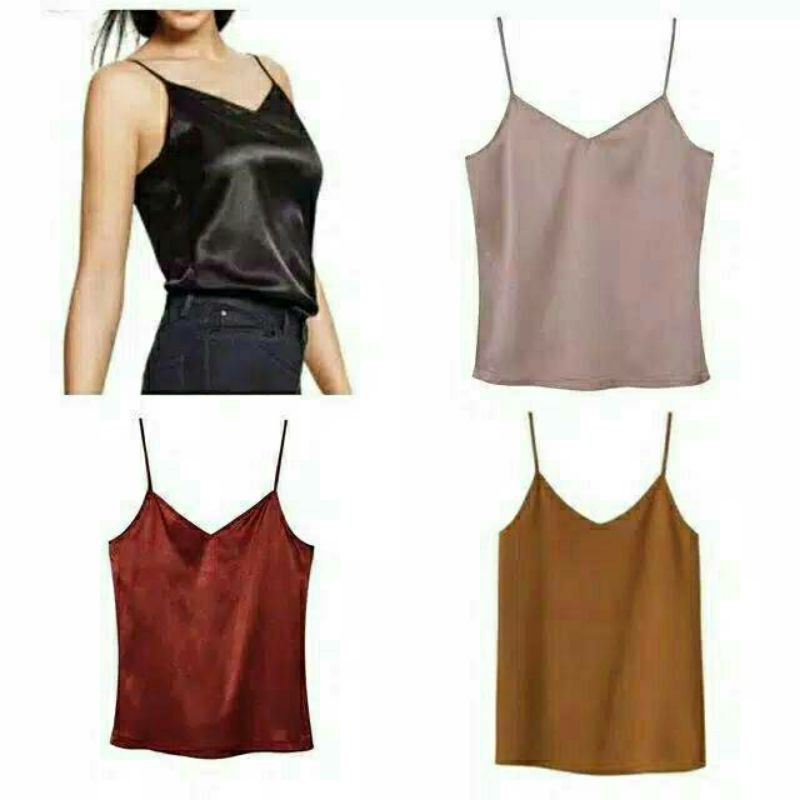 TANKTOP WINNIE FASHION BASIC size s-xl atasan BAHAN SATIN HALUS