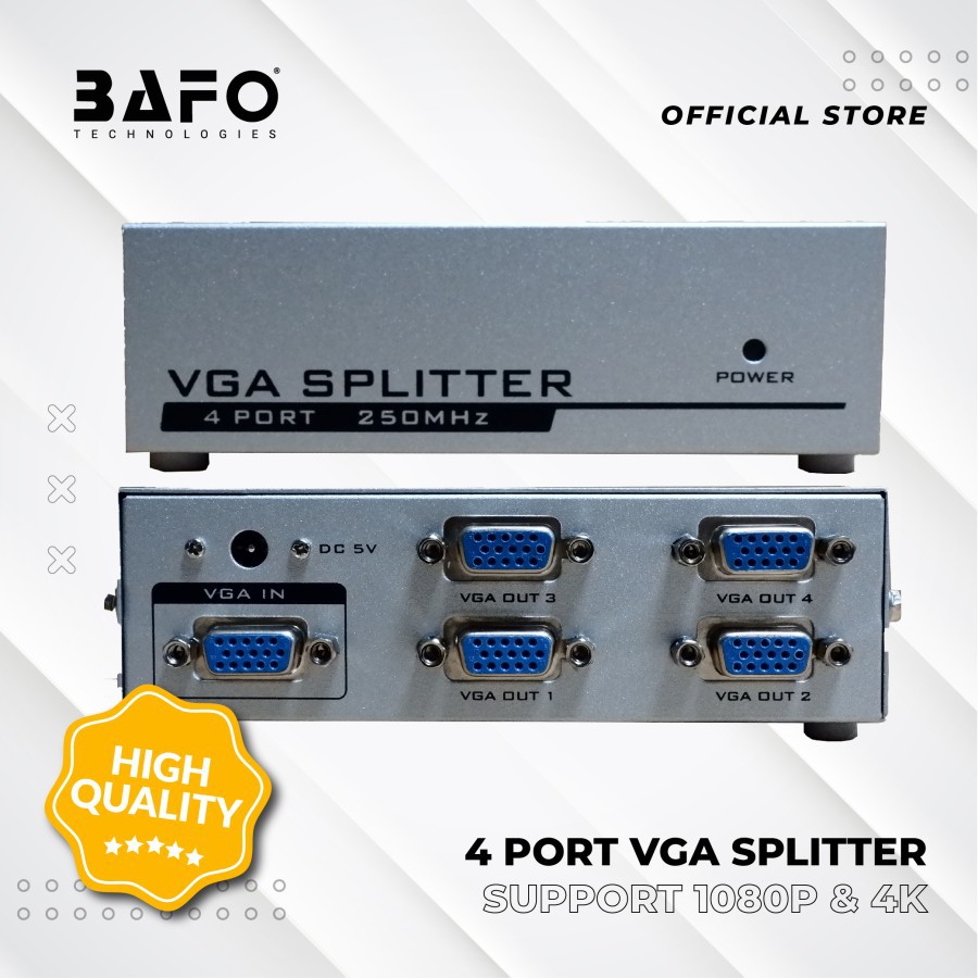 Spliter VGA 4 Port BAFO 250Mhz / Splitter 1-4