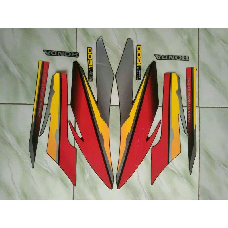 sticker striping lis bodi motor honda gl pro neotech 1998 merah termurah berkualitas