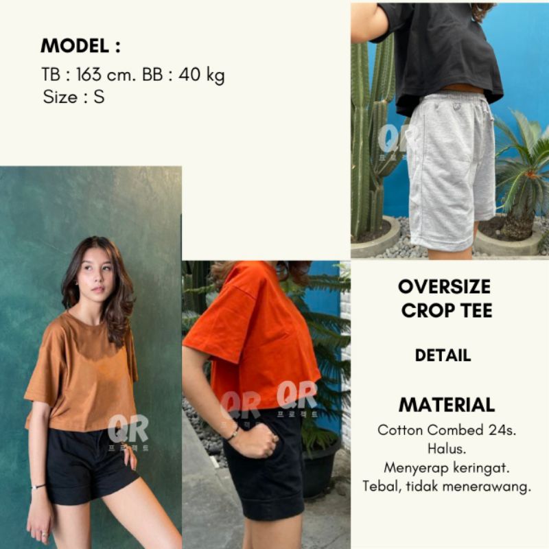 KAOS CROP TOP OVERSIZE COMBED 24S PREMIUM OVERSIZED TEE