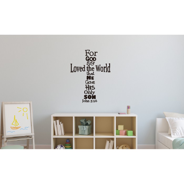 WallStiker For God Salib Quotes Kristen Wall Decor Dekorasi Dinding