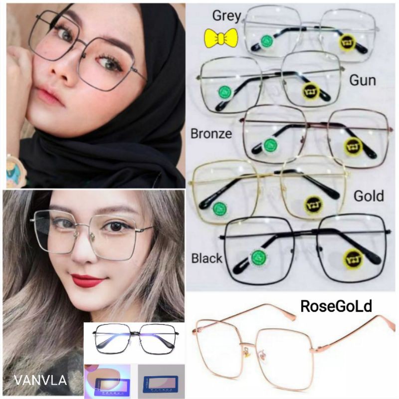 KACAMATA KOTAK FRAME BESI RETRO VINTAGE