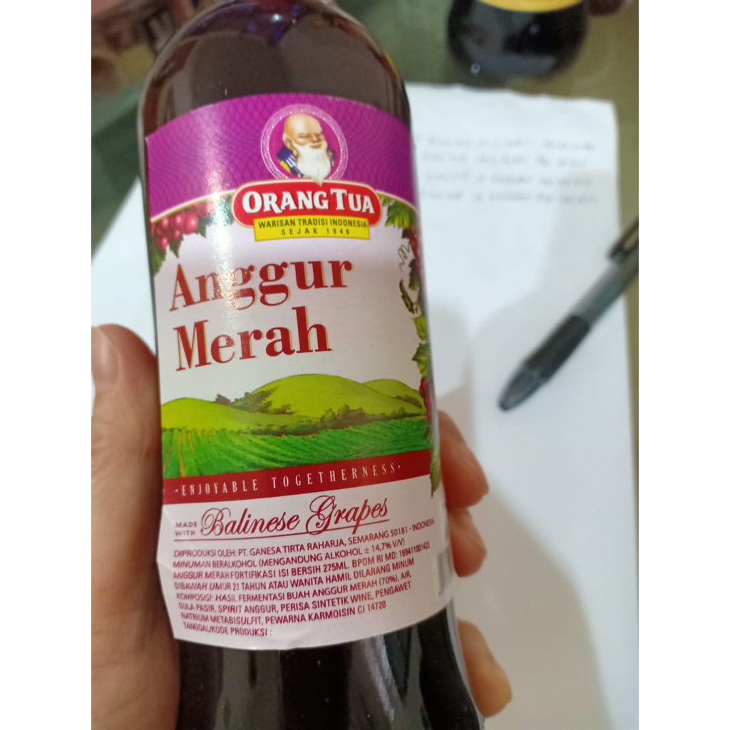 Anggur Merah Cap Orang Tua Botol Kecil 19 Shopee Indonesia