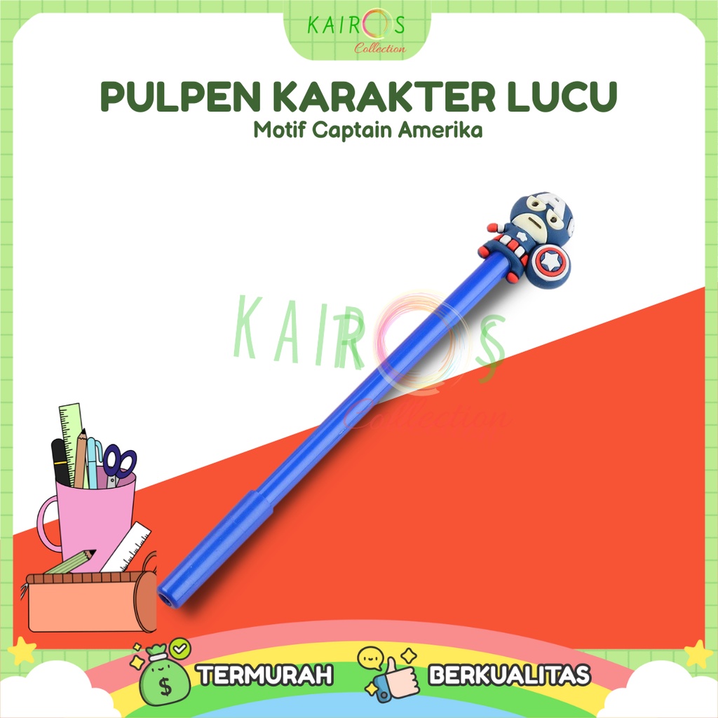 Bolpoin Gel Pulpen Karakter Kartun Avengers