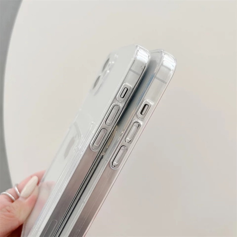 Soft Case Card Holder Slot Foto / Kartu XIAOMI REDMI NOTE 7 7 PRO 8 9 9S 10 10S 11 11S 11 PRO MAX 4G 5G Casing Wallet Transparan TPU Clear Bening