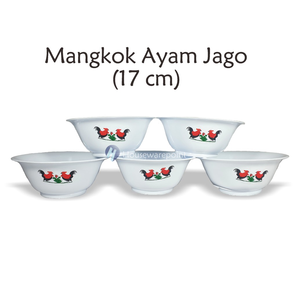 12 pcs mangkok plastik ayam jago/ mangkok plastik murah (MANGKOK SASHA JAGO)