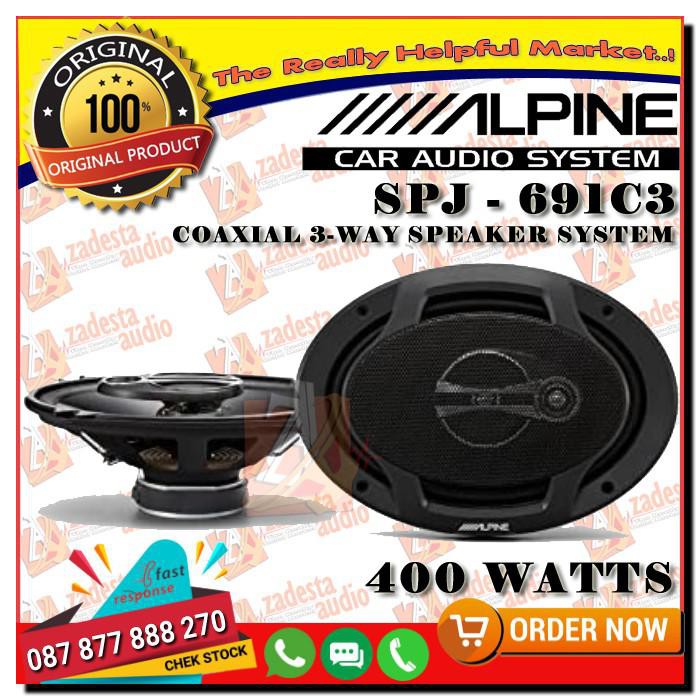Best Sale Speaker Coaxial Alpine Spj 691C3 / Oval Coaxial Speaker Alpine 3 Way