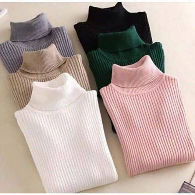 Rajut Turtleneck Lengan Panjang / Rajut Wanita