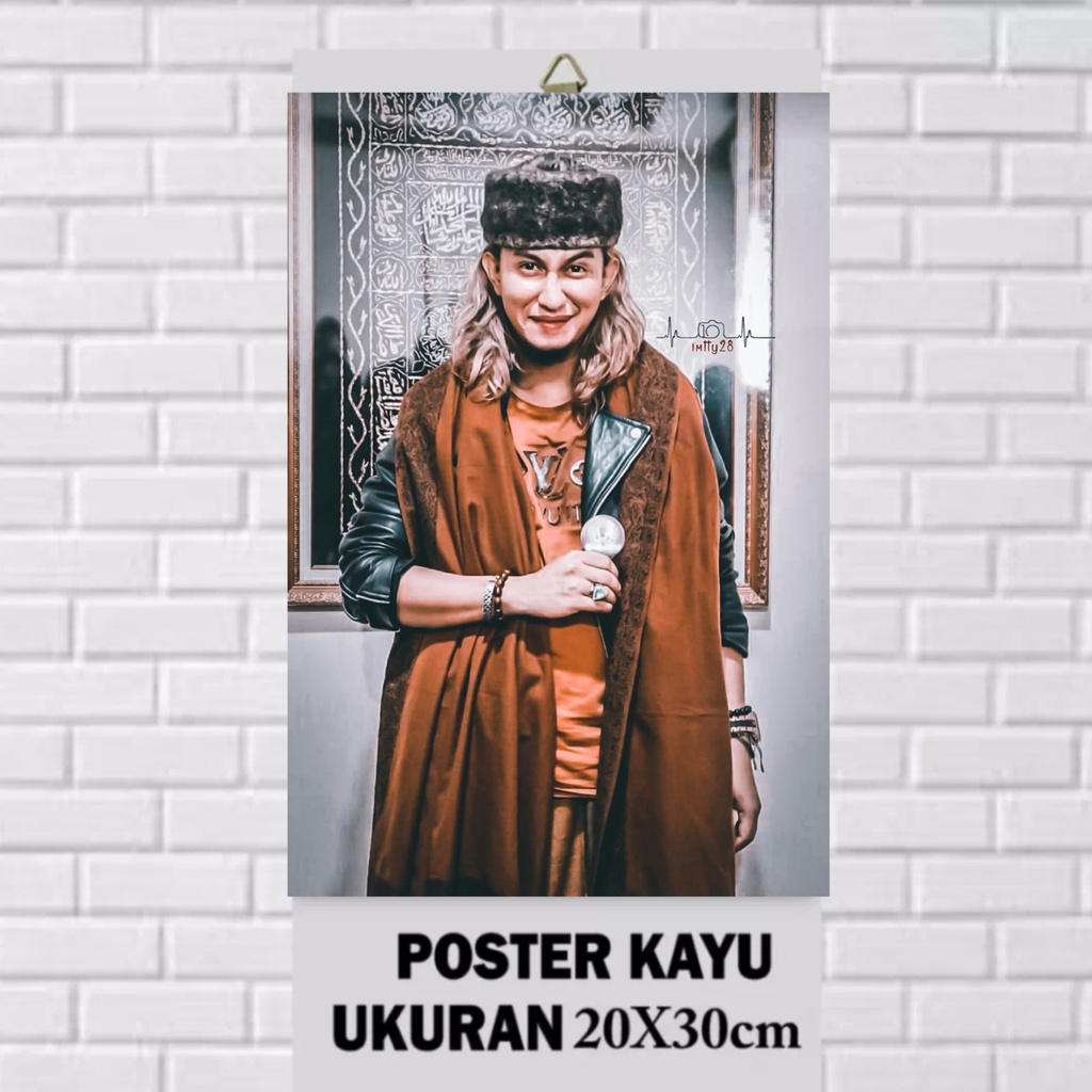 POSTER KAYU HABIB BAHAR BIN SMITH/POSTER PAPAN MDF/FOTO HABIB BAHAR BIN SMITH/HIASAN DINDING/POSTER 