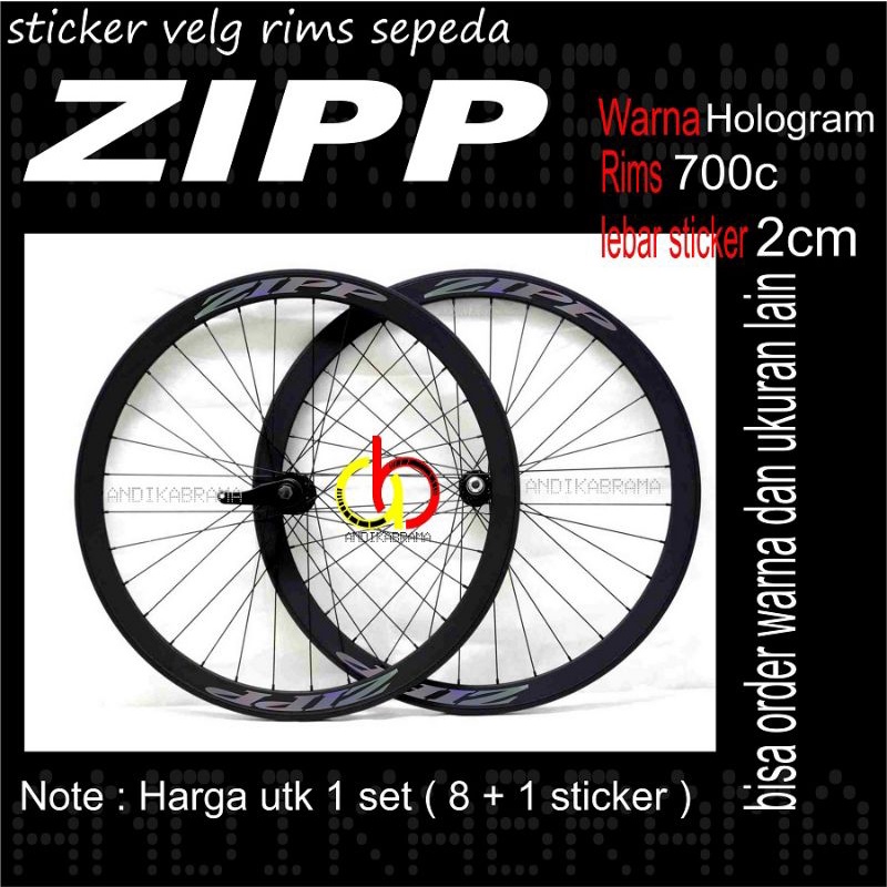 sticker sepeda balap rims sticker roadbike ZIPP series