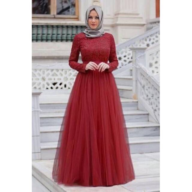 Almaer Gamis Pesta Brukat / Gamis Kondangan Remaja Dewasa/ Fashion Wanita Muslim