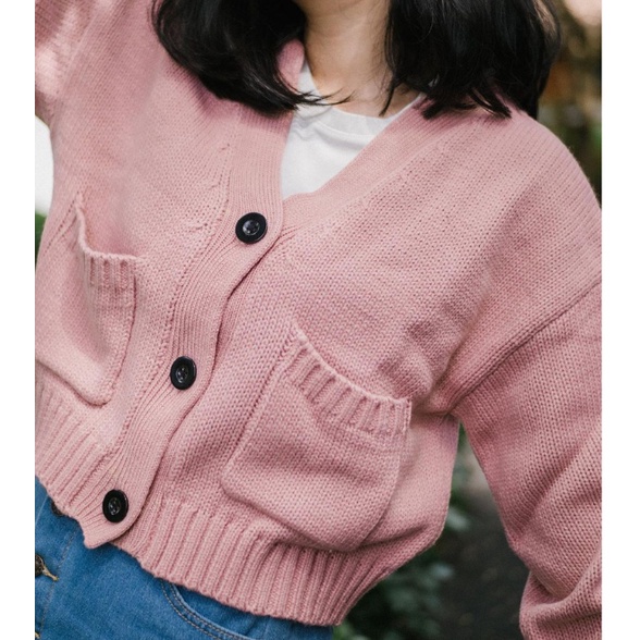 Cardigan Crop rajut tebal - zara knite - Cardigan crop rajut wanita outwear