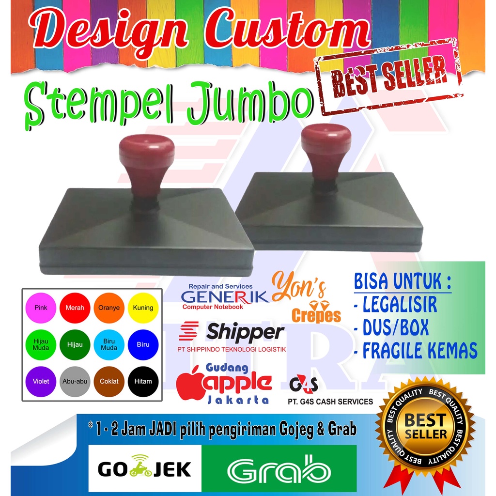 

STEMPEL OTOMATIS JUMBO / STEMPEL BOX / FRAGILE CUSTOM 1 WARNA