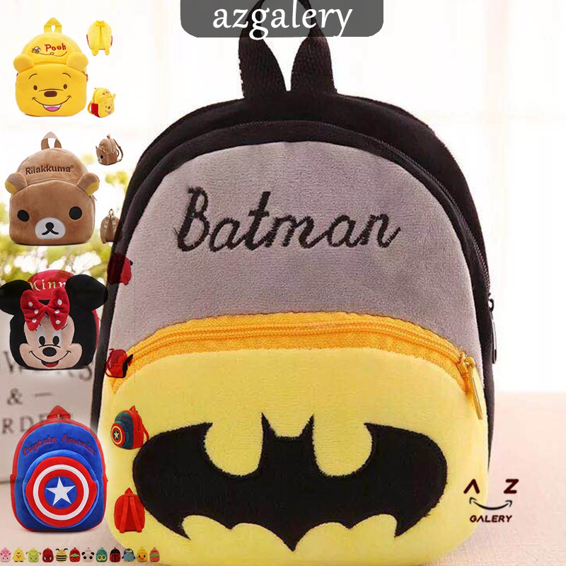 Tas Ransel Anak-anak Backpack Karakter Kartun Tas Punggung Motif Boneka Balita Kain Bludru Lembut Azgalery T76-1 KECIL