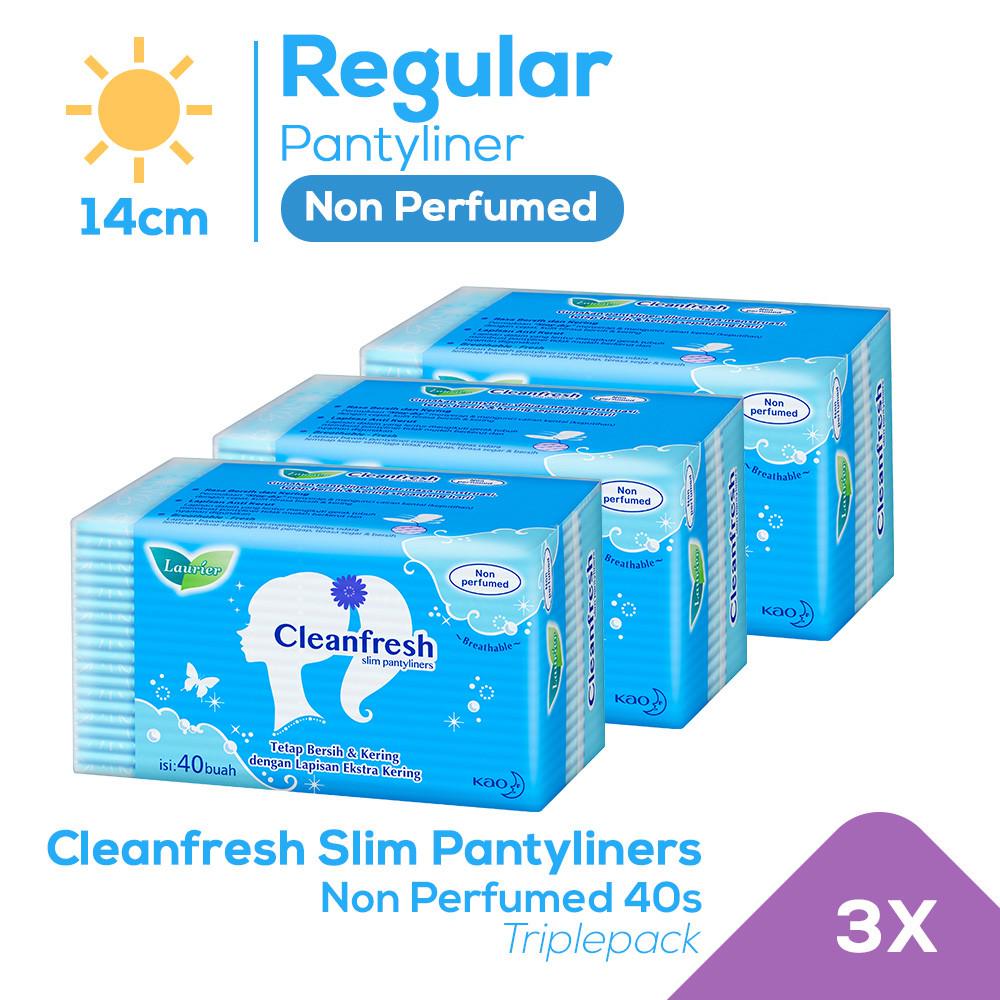 Laurier Cleanfresh Pantyliner Keputihan Breathable Non Perfumed -Tetap Bersih & Ekstra Kering Isi 40