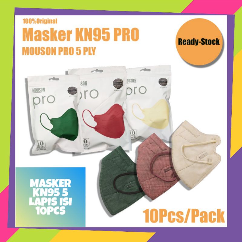 MASKER MOUSON KN95 PRO 5PLY PREMIUM WARNA