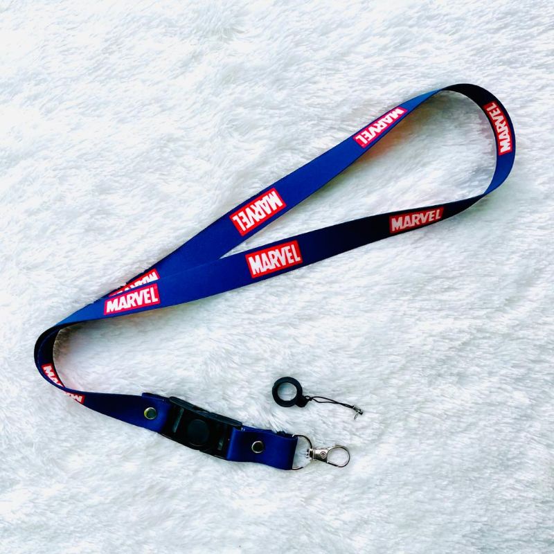 

Lanyard Printing Gantungan ID Card Marvel navy free karet o ring 13mm real pick