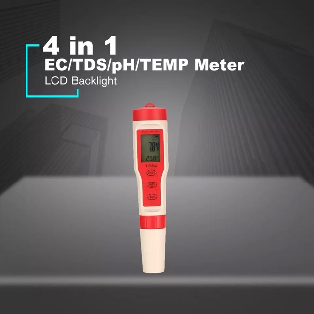 PH / TDS / EC / Temperature Meter Digital Waterproof Backlight EZ-9908 4 in 1