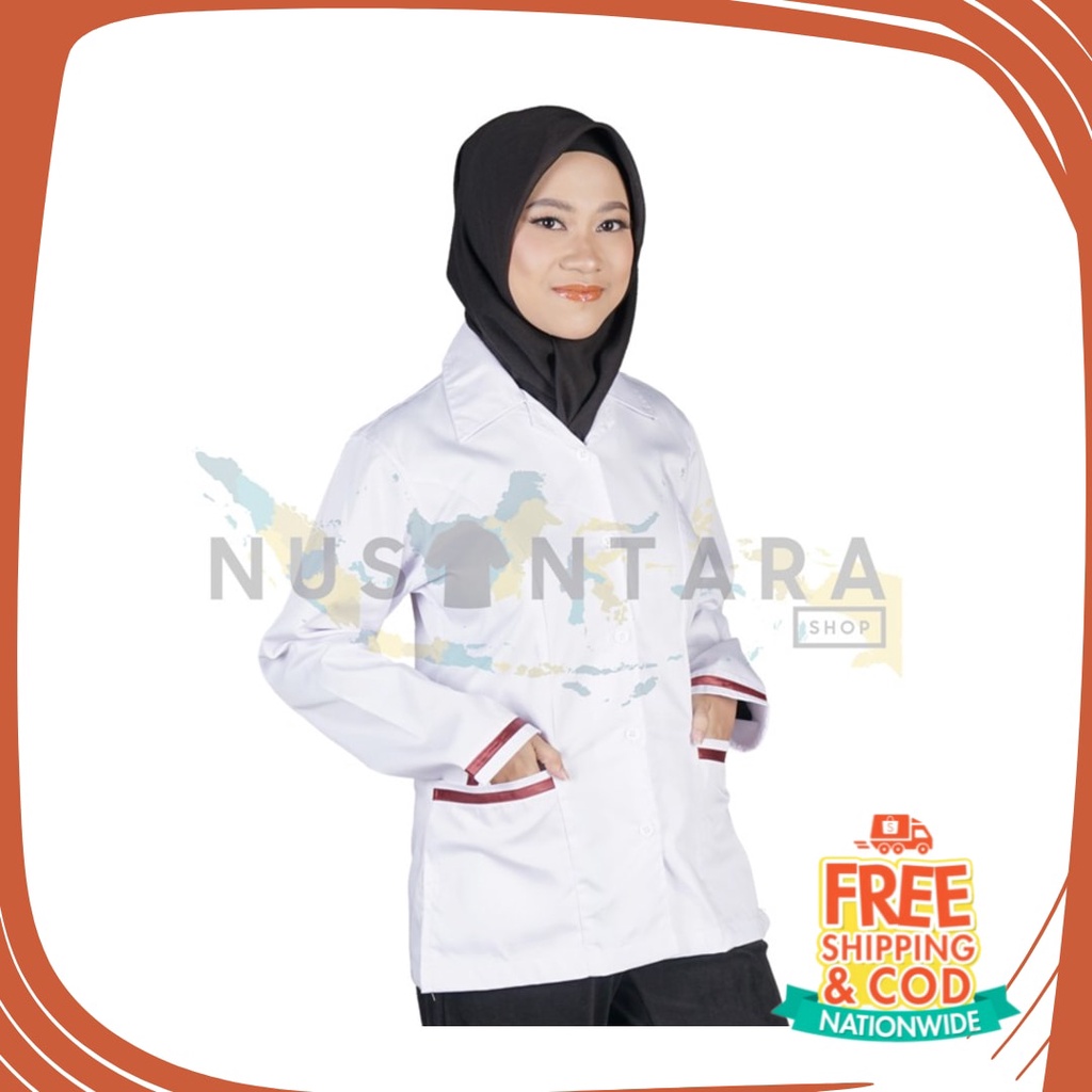 Bahan Tebal Bagus Tidak Tembus Full Halus /  Baju Kerja Dinas Putih Pns Perawat Wanita PDH Putih Kem