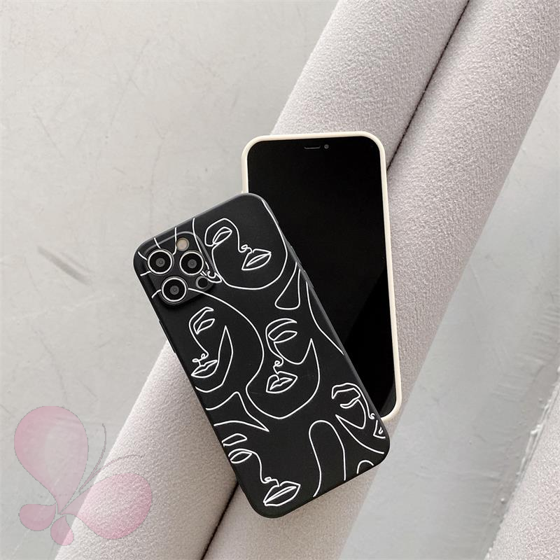 Casing Silikon Tpu Iphone 6 6s 7 8 Plus 7plus 8plus 11 12 X Xr Xs Max Se 2020 12 11 Pro Max Motif Wajah Manusia