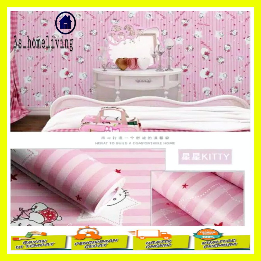 Wallpaper Dinding Salur Hello Kitty Wallpaper HK Wallpaper Karakter