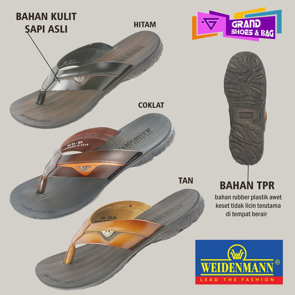 Sandal pria Weidenmann RB 05 cowok Kulit Asli Ori Nyaman Kuat Kokoh