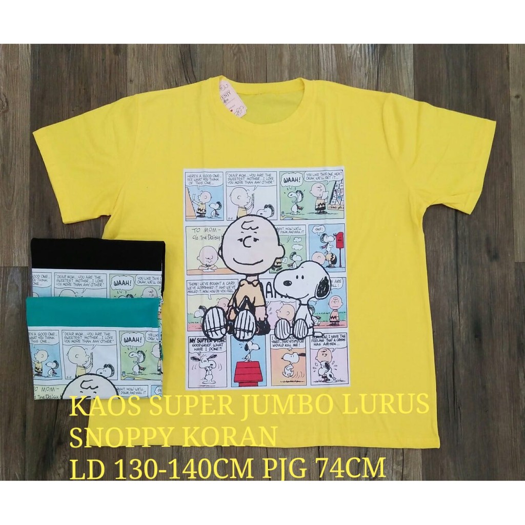 Kaos Super Jumbo Lurus Snoopy Koran | Kaos Super Jumbo Lurus Wanita Snoopy Koran