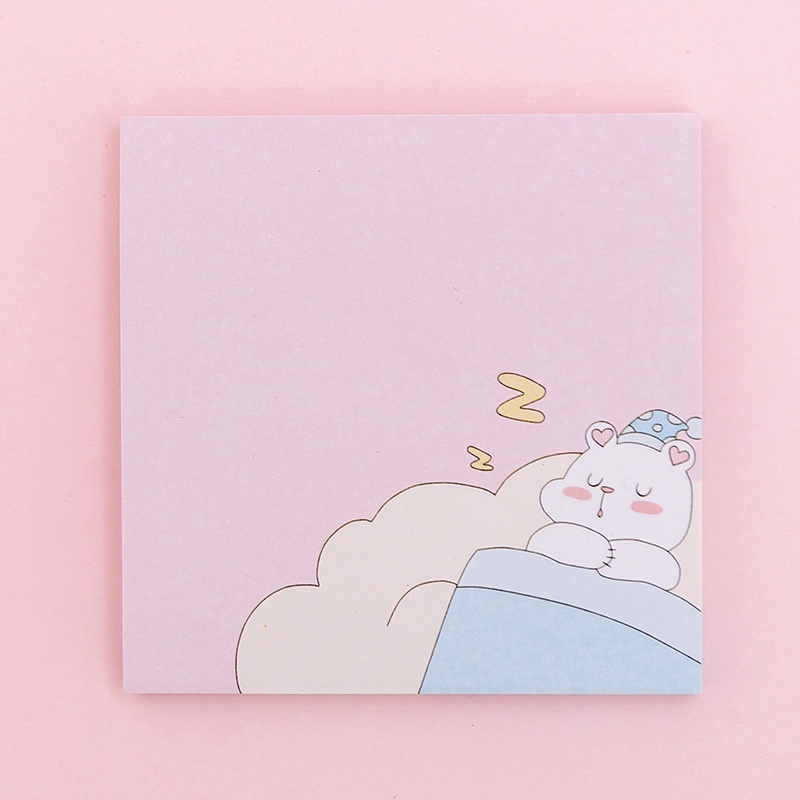 Cute Creative Cartoon Four Seasons White Bear Sticky Notes Memo Pad Diary Stationary