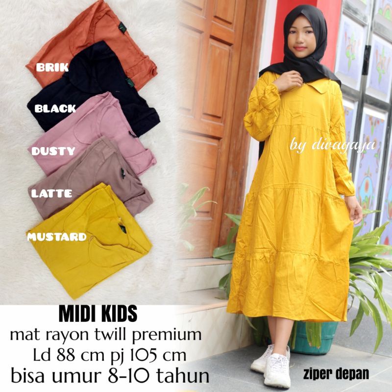 MIDI KIDS RAYON TWILL PREMIUM UMUR 8-10 TAHUN