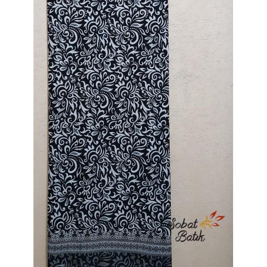 ➮ Kain Batik Semi Sutra Motif 31120 Hitam Putih ✲