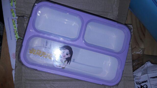 Yooyee Mini Sekat 3  Lunch Box Yooyee Sekat 3 Yooyee 606 + 5 Sponge Spon