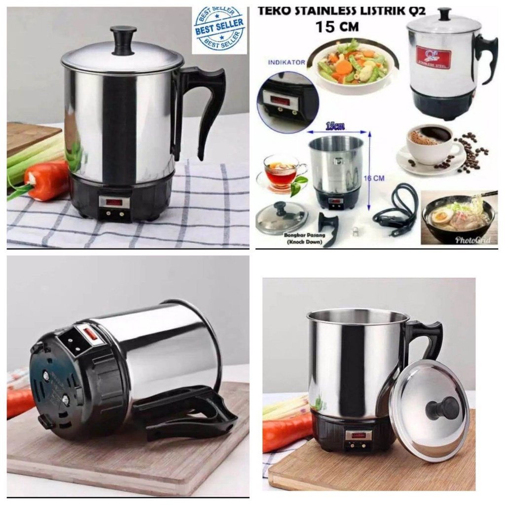 TEKO MUG ELEKTRIK FLECO 13 CM TEKO LISTRIK PEMANAS AIR LISTRIK GELAS Terbaik Mug Elektrik Pemanas Ai