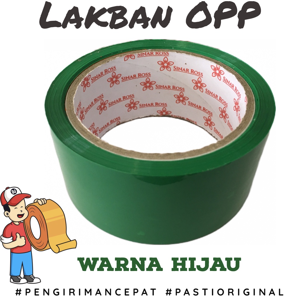 

Lakban OPP HIJAU 2 inch 45mm 50 Meter Sinar Ross PER 1 ROL