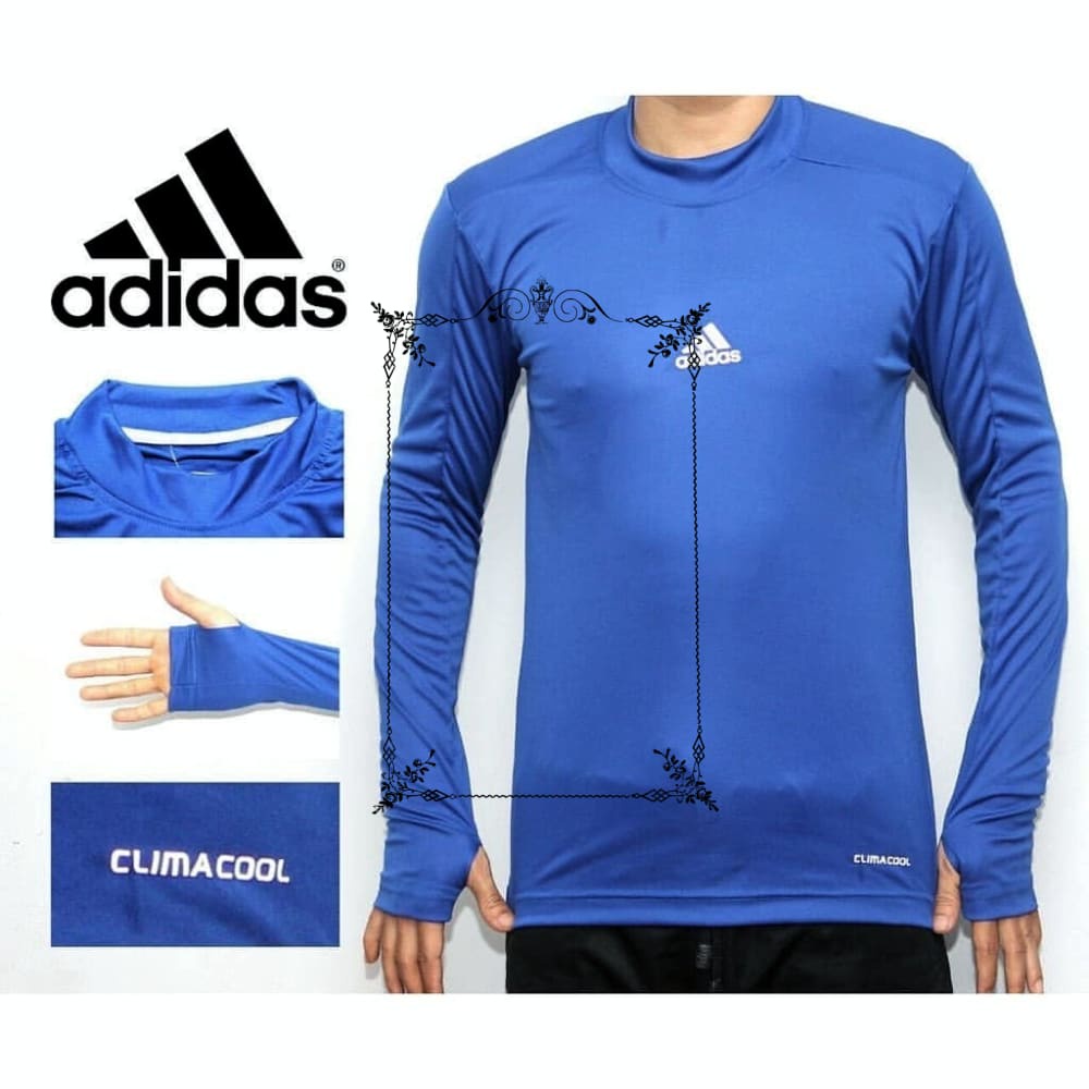 Murah Manset Adidas Baselayer Panjang Thumbole Kaos Futsal Sepak Bola Daleman Olahraga Keren